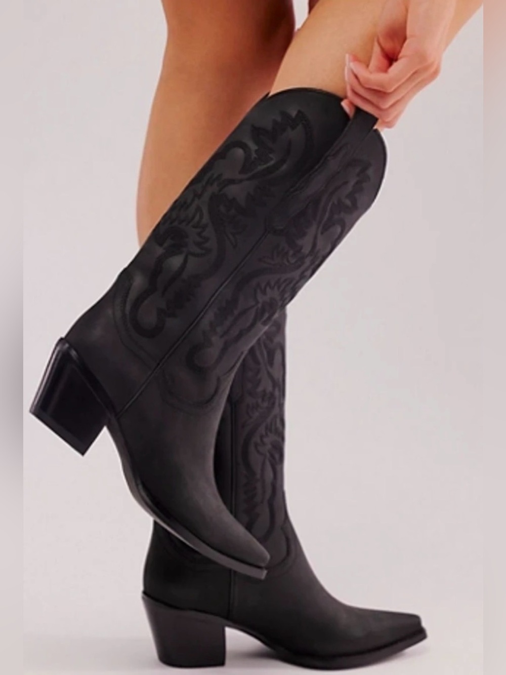 Jeffrey Campbell DAGGET BLACK WASHED WESTERN PULL ON BOOTS US8 $298 - Picture 11 of 11
